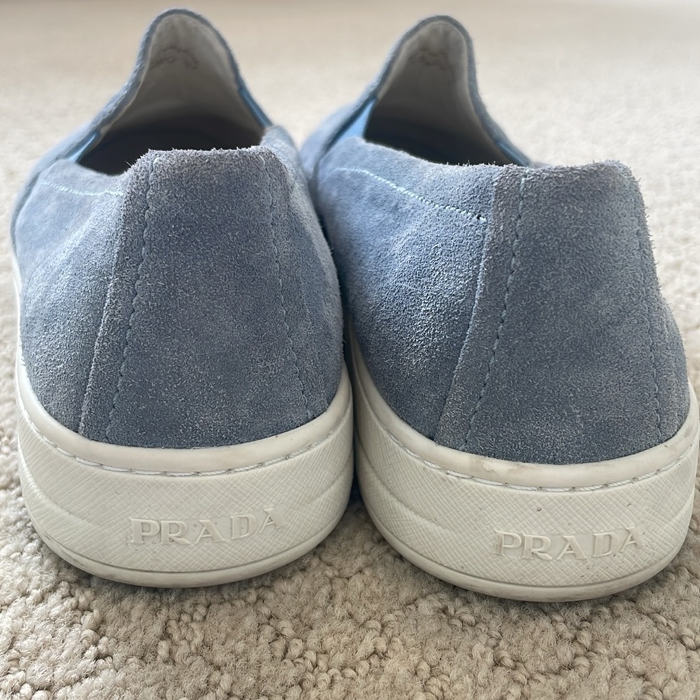light blue suede prada loafers - Picture 4 of 5